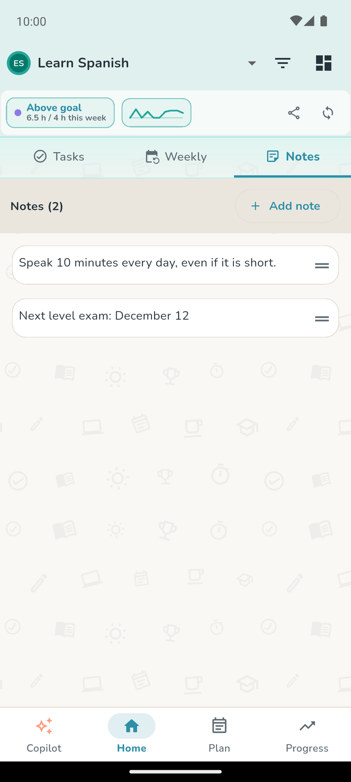 Activity notes